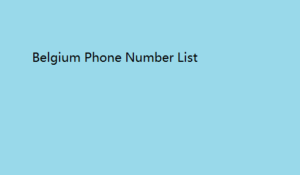 belgium phone number list