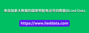 来自加拿大数据的国家明智电话号码数据从Lied Data